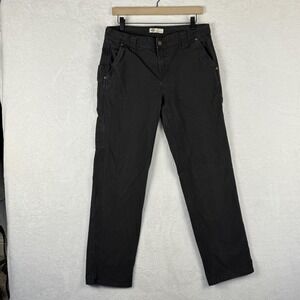 Dickies Pants Womens 31 Black Relaxed Carpenter Twill Workwear Utility